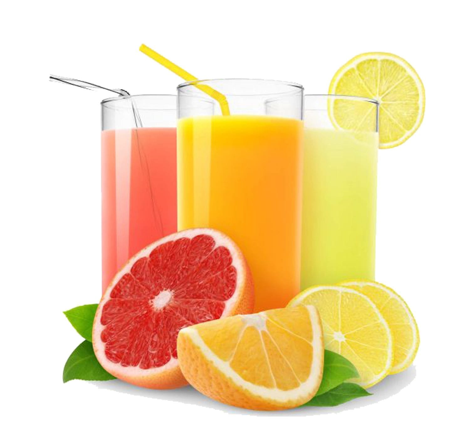 Various natural fruit juices
